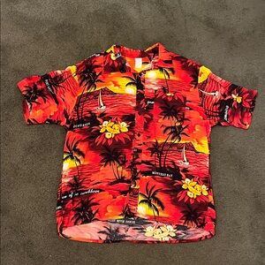 Montego Bay Club Red Hawaiian Shirt